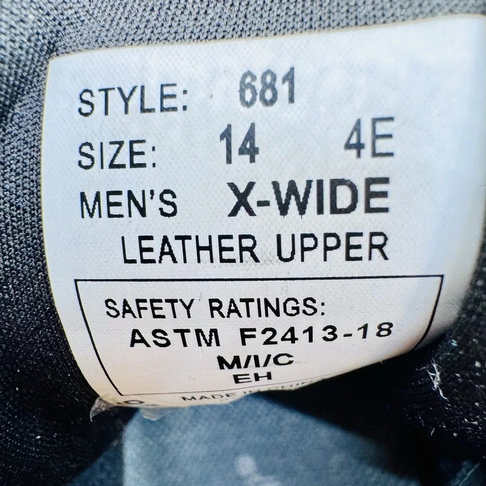 Orthofeet Granite 681 Men's 14 4E Extra Wide Composite Toe Work Boots Black
